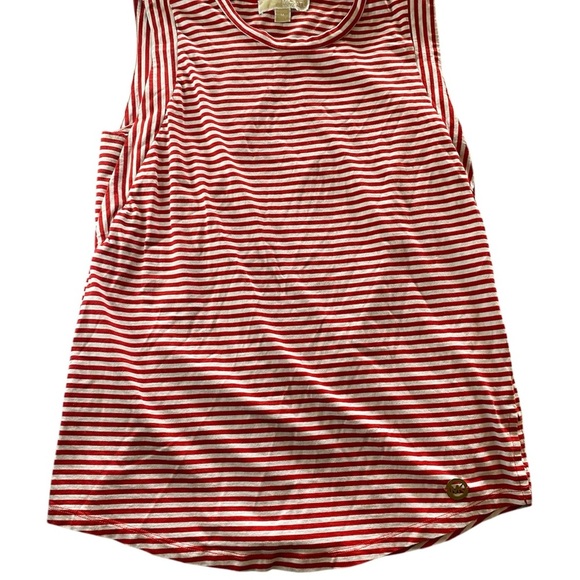 Michael Kors Tops - Michael Kors Cream Red Striped Muscle Tank Top
